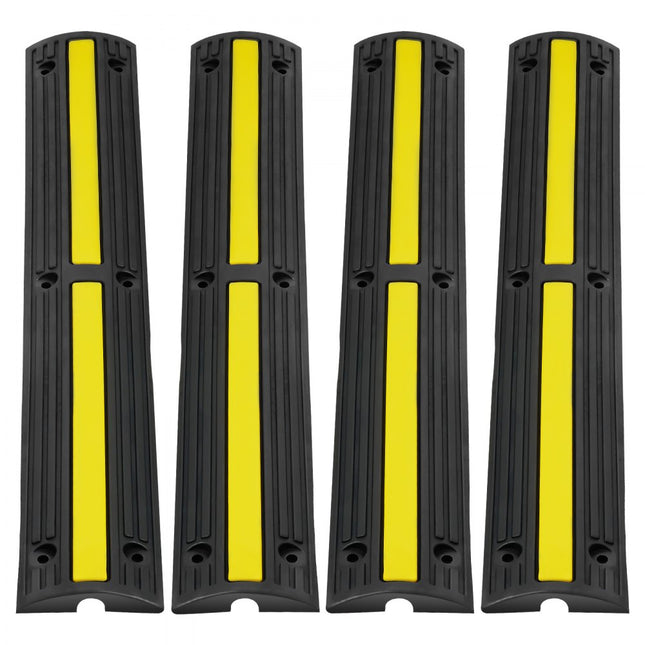 VEVOR Kabel Bescherming 4x 1-kanaals slangbrug Kabelgoot kabelbrug oploopbeveiliging kabel 100x 15x3,1cm