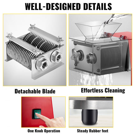 VEVOR Snijmachine Vlees Commerciële Vleessnijder 850 W Commerciële Vleessnijmachine 360x220x460 mm Roestvrijstalen Elektrische Vleessnijder