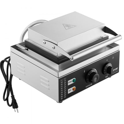 VEVOR Elektrische Donut Maker, 1550W Commerciële Non-stick Donut Machine, 6 Gaten, Dubbelzijdige Verwarming Wafelmachine voor 6 Donuts, 50-300°C, voor Restaurants en Thuisgebruik