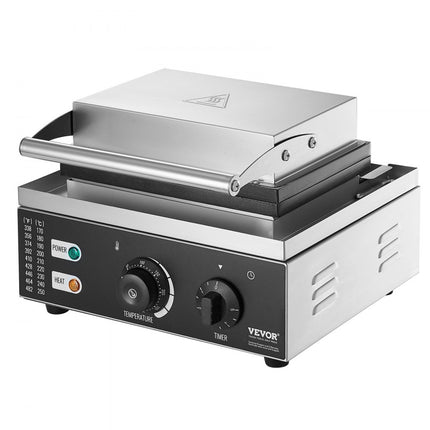 VEVOR Elektrische Donut Maker, 1550W Commerciële Non-stick Donut Machine, 6 Gaten, Dubbelzijdige Verwarming Wafelmachine voor 6 Donuts, 50-300°C, voor Restaurants en Thuisgebruik