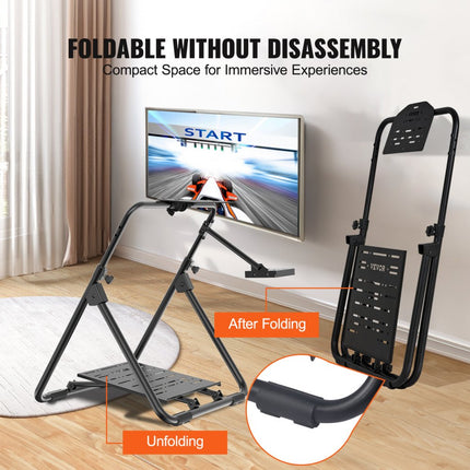 VEVOR stuurstandaard 600-830 mm gamestoel 0°-40° gamestoel gemaakt van stalen frame Racing Simulator voor racegames Game Seat Racing Seat Racing Seat voor Logitech Thrustmaster Fanatec Hori en Mad Catz