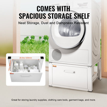 VEVOR Droogrek 28" x 25" x 14" Wasmachine Droger Stand Platform Universele pasvorm 500lb Capaciteit Heavy Duty Wasmachinebasis