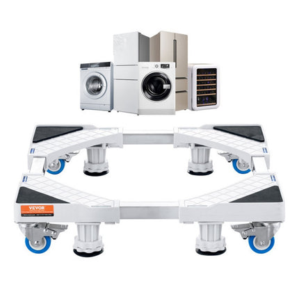 VEVOR Mini-koelkaststandaard 414 x 414 x 104 mm Universele wasbasis Verstelbare koelkaststandaard met soepel rollende wielen Wasmachinebasis voor wasmachine en droger