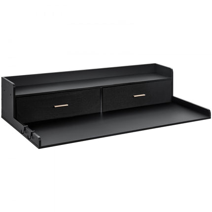 VEVOR was-droogcombinatie werkblad met 2 lades plank zwart 1370x700x305mm