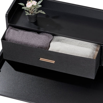 VEVOR was-droogcombinatie werkblad met 2 lades plank zwart 1370x700x305mm