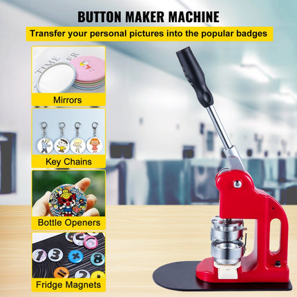 VEVOR Knopenmachine button machine button press 44 mm Ansteckbuttonmaschine 1000 stuks buttons