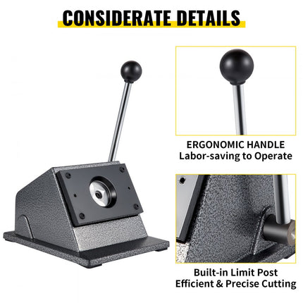 VEVOR Knopenmachine Badge Snijmachine 44 mm Button Badge Maker Machine 22x18,5x13,5 cm Badge Press Machine Breed Toepasbaar voor Zowel Commercieel Als