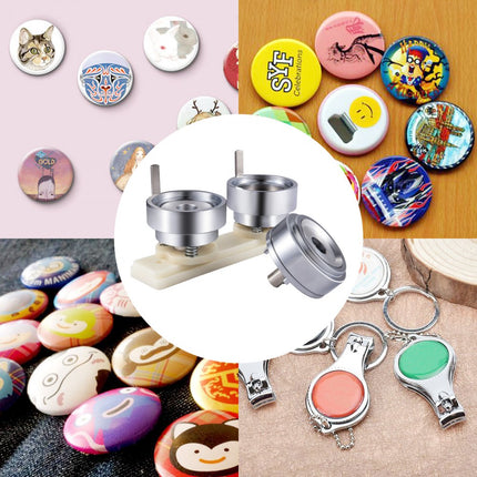VEVOR Knopenmachine Button Machine Badge Ponsen Sterven 44 mm Aluminium Diy Ronde Knop Mal Abs Kunststof Schuifrail Aluminiumlegering Kern Button