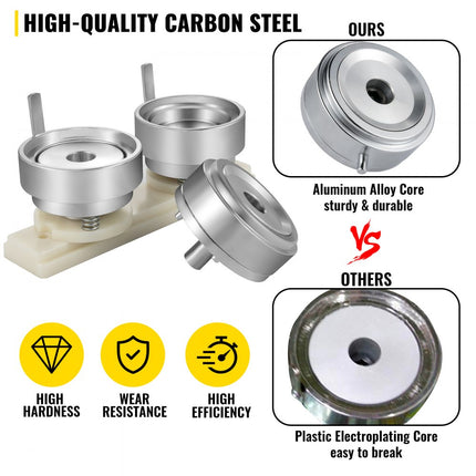 VEVOR Knopenmachine Button Machine Badge Ponsen Sterven 50 mm Aluminium Diy Sterven Badge Button Ronde Schimmel Abs Kunststof Schuifrail Hard