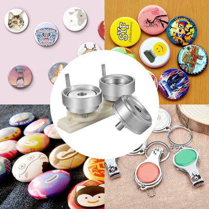 VEVOR Knopenmachine Button Machine Badge Ponsen Sterven 50 mm Aluminium Diy Sterven Badge Button Ronde Schimmel Abs Kunststof Schuifrail Hard
