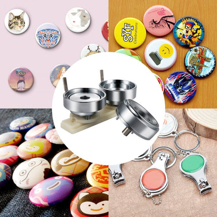 VEVOR Knopenmachine Button Machine Handleiding Ronde Badge Knop Maker 58mm Badge Snijmachine Matrijzenmateriaal Koolstofstaal Desktop Handmatige