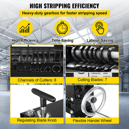 VEVOR Koper Stripmachine Draadschilstripmachine Stripper Schilmachine 1-20 mm Kabelrolkabel en draadschilapparaat 1-20 mm
