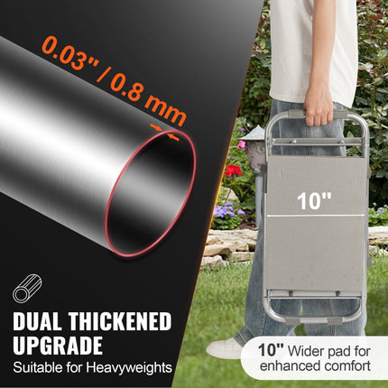 VEVOR tuinkniebank kniebank met zacht kniekussen voor tuinieren - tuinkniebank opvouwbare tuinkruk tot 150 kg met gereedschapstassen, tuinstoel om te knielen en zitten 550 x 300 x 445 mm