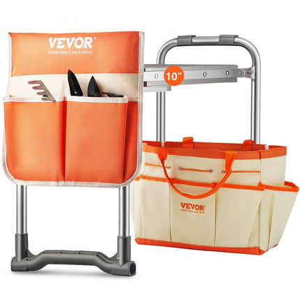 VEVOR tuinkniebank kniebank met zacht kniekussen voor tuinieren - tuinkniebank opvouwbare tuinkruk tot 150 kg met gereedschapstassen, tuinstoel om te knielen en zitten 550 x 300 x 445 mm