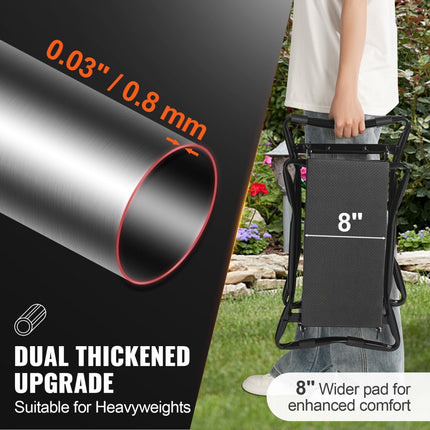 VEVOR tuinkniebank kniebank met zacht kniekussen voor tuinieren - tuinkniebank opvouwbare tuinkruk tot 150 kg met gereedschapstassen, tuinstoel om te knielen en zitten 400 x 200 x 18 mm