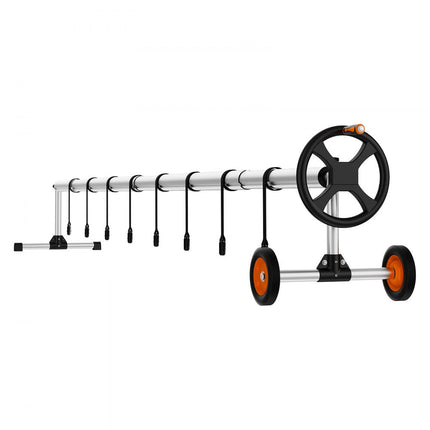 VEVOR zwembadfoliehaspel aluminiumlegering zwembadhaspel 4605x575x620mm zwembadafdekking 5 secties oprolbaar zeildoek 40kg gewichtscapaciteit dekzeilhaspel oprolsysteem zonnezeil