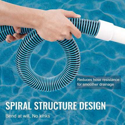 VEVOR Zware zwembadslang 1-1/2" x 30ft zwembadstofzuigslang compatibel met bovengrondse zwembaden, inbouwzwembadzandfilterpompen, zwembadpompen