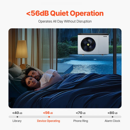 VEVOR elektrische zwembadwarmtepomp 1,48-7,11 kW Energiebesparende variabele frequentie