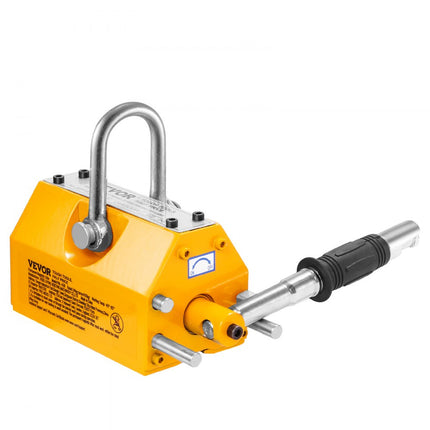 VEVOR lasthefmagneet Kraanmagneet (100 kg laadvermogen, 250 kg trekkracht, -40 tot 80 ℃), 4 stuks magneten Handbediende vorklift Magnetische hefmagneet Hefmagneet Geel Neodymium hefmagneetgereedschap