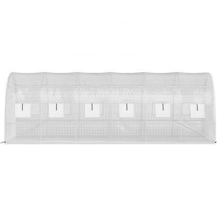 VEVOR Inlooptunnelkas Gegalvaniseerd Frame Waterdichte Hoes 6,1 x 3 x 2,1 m Wit