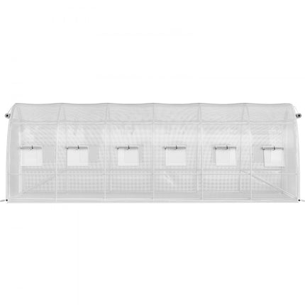 VEVOR Inlooptunnelkas Gegalvaniseerd Frame Waterdichte Hoes 6,1 x 3 x 2,1 m Wit