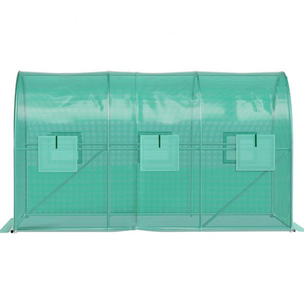 VEVOR Inlooptunnel Gegalvaniseerd Frame Waterdichte Schoffels 3,7x2,1x2,1 m Groen