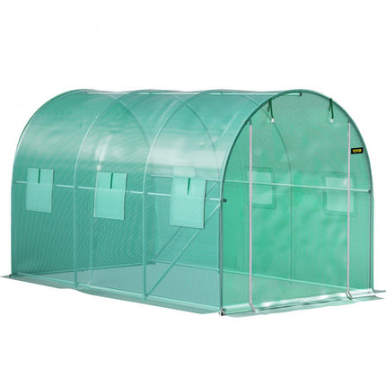 VEVOR Inlooptunnel Gegalvaniseerd Frame Waterdichte Schoffels 3,7x2,1x2,1 m Groen