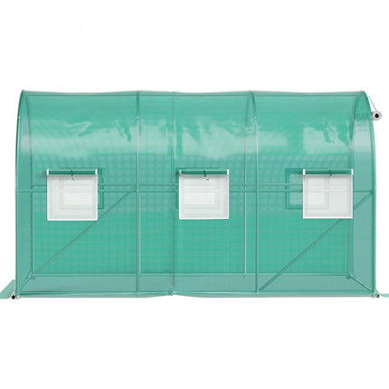 VEVOR Inlooptunnel Gegalvaniseerd Frame Waterdichte Schoffels 3,7x2,1x2,1 m Groen