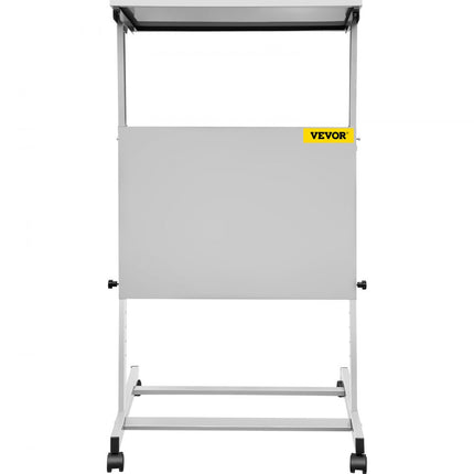VEVOR Leraren Podium 58,4x40x135 cm Stand Up Podium 103-135 cm Hoogtebereik Floor Standing Lectern Gemaakt van SPCC met 360° Zwenkwielen en Onderste Opbergplank voor de Klas Leeszaal Slaapkamer enz