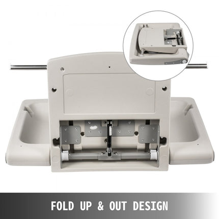 VEVOR Babyverschoontafel Luiercommode Muur Gemonteerde Commercieel HDPE Grijs