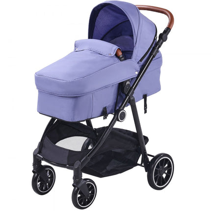 VEVOR 3-in-1 kinderwagen kinderbuggy reisbuggy buggy autostoel lichtblauw & zwart