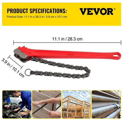 VEVOR 36" buiskettingsleutel, stalen ratelsleutel, 30" ketting, 7,5" capaciteit