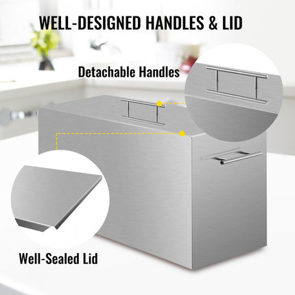 VEVOR waterbadkan, 15L kookplaat, kokend waterkan met 2 inmaakrekken, voedselveilige 304 roestvrijstalen voorraadpot, geborstelde platte bodemblik