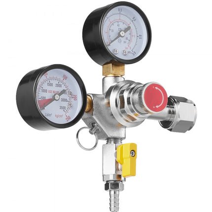 VEVOR CO2-regelaar Manometer Terugslagklep Tapbier Homebrew CGA320-regelaar