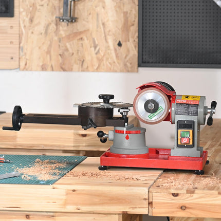 VEVOR zaagbladenslijper 370W slijpmachine cirkelzaagbladenslijper 3600rpm cirkelzaagbladenslijper φ 80,01-698,5mm zaagbladslijpmachine φ 1,6-4,0mm 6x zaagcentrering