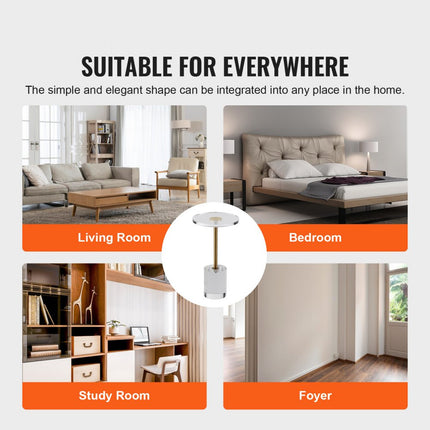 VEVOR Bijzettafel van helder acryl, bijzettafel van acryl met massieve basis, φ302 x 20 mm rond tafelblad, 543 mm hoog, voor koffie, drankjes, eten, snacks, geschikt voor woonkamer, eetkamer