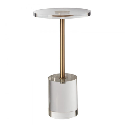 VEVOR Bijzettafel van helder acryl, bijzettafel van acryl met massieve basis, φ302 x 20 mm rond tafelblad, 543 mm hoog, voor koffie, drankjes, eten, snacks, geschikt voor woonkamer, eetkamer