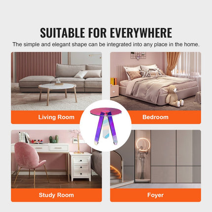 VEVOR acryl bijzettafel φ45 x 48 cm, kleurrijke acryl bijzettafel, bartafel gemakkelijk schoon te maken, acryl salontafel voor koffie, drankjes, eten, snacks, salontafel voor woonkamer, slaapkamer enz.