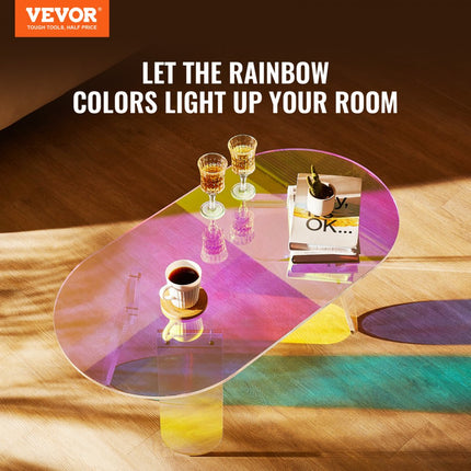 VEVOR acryl bijzettafel 95 x 50 cm, kleurrijke acryl bijzettafel, bartafel gemakkelijk schoon te maken, acryl salontafel voor koffie, drankjes, eten, snacks, salontafel voor woonkamer, slaapkamer etc.