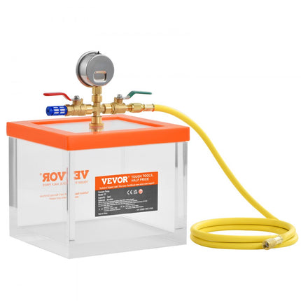 VEVOR 2 gallon vacuümkamer, verbeterde multifunctionele acryl vacuümontgassingkamer, transparante vacuümkamer, voor harsontgassing, silicagelontgassing, gipsontgassing en vacuümextractie