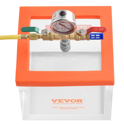 VEVOR 2 gallon vacuümkamer, verbeterde multifunctionele acryl vacuümontgassingkamer, transparante vacuümkamer, voor harsontgassing, silicagelontgassing, gipsontgassing en vacuümextractie