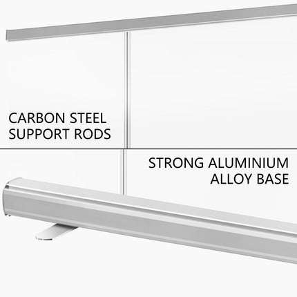 VEVOR Posterstandaard 121x200 cm vloerstaande niebescherming transparante speekselbescherming scheidingswand draagbaar oprolbare niebescherming