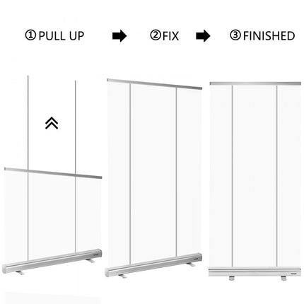 VEVOR Posterstandaard 121x200 cm vloerstaande niebescherming transparante speekselbescherming scheidingswand draagbaar oprolbare niebescherming