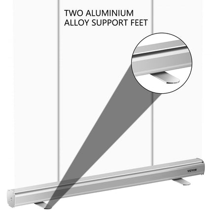 VEVOR Posterstandaard 121x200 cm vloerstaande niebescherming transparante speekselbescherming scheidingswand draagbaar oprolbare niebescherming