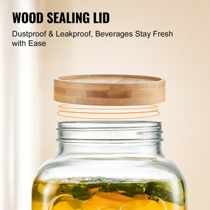 VEVOR drankdispenser, 1 gallon feestdrankdispenser, glazen sapdispenser met standaard, roestvrijstalen kraan, ijsthee limonadesapwaterdispenser, voor restaurants, hotels, feesten