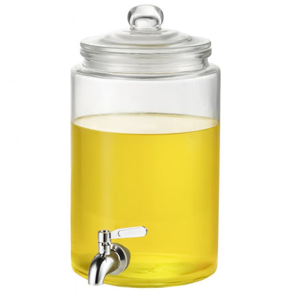 VEVOR Drankdispenser, 3,8L Partydrankdispenser, Glazen Sapdispenser met roestvrijstalen kraan, Ijsthee Limonadesapwaterdispenser, voor restaurants, hotels, feesten