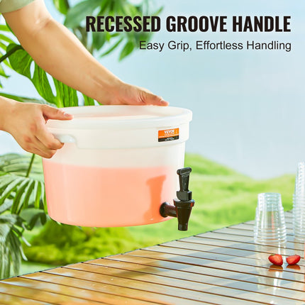 VEVOR drankdispenser, 11L partydrankdispenser, kunststof sapdispenser met kraan en deksel, ijsthee limonadesapwaterdispenser, voor restaurants, hotels, feesten, 2 stuks