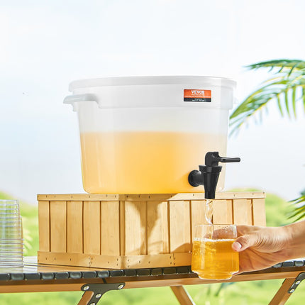 VEVOR drankdispenser, 11L partydrankdispenser, kunststof sapdispenser met kraan en deksel, ijsthee limonadesapwaterdispenser, voor restaurants, hotels, feesten, 2 stuks