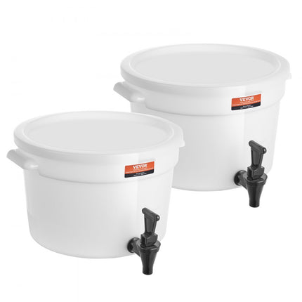 VEVOR drankdispenser, 11L partydrankdispenser, kunststof sapdispenser met kraan en deksel, ijsthee limonadesapwaterdispenser, voor restaurants, hotels, feesten, 2 stuks