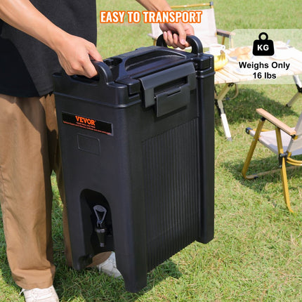 VEVOR Dispenser voor warme en koude dranken Drankendispenser 18,9 L, LDPE Heet- en koudwaterfontein Grote drankendispenser met kraan voor koffie, koude melk, water, sap etc. Geïsoleerde kan 1-2 personen